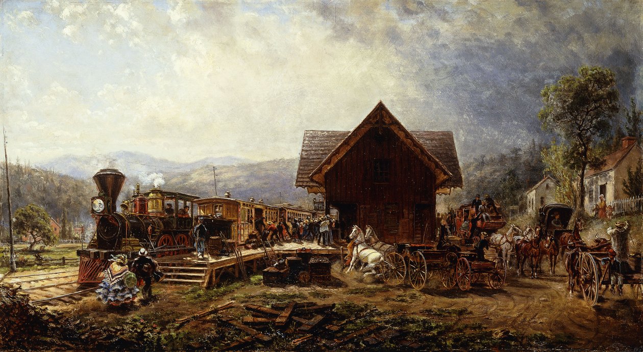 V 9:45 Ubytování, Stratford, Connecticut, 1864 od Edward Lamson Henry