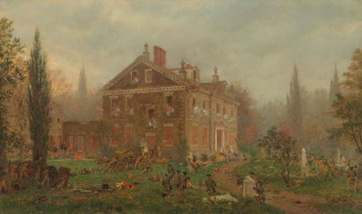 Útok na Chewův dům během bitvy u Germantownu, 1777 od Edward Lamson Henry