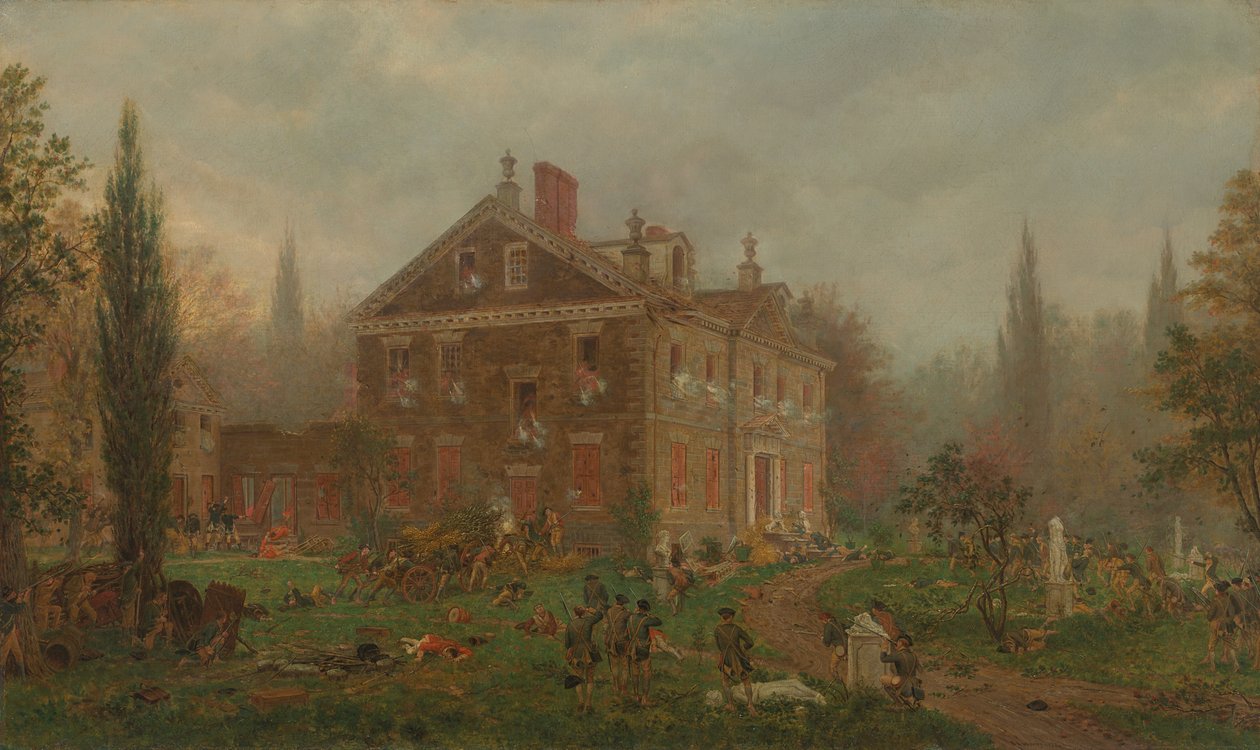 Útok na Chewův dům během bitvy u Germantownu, 1777 od Edward Lamson Henry