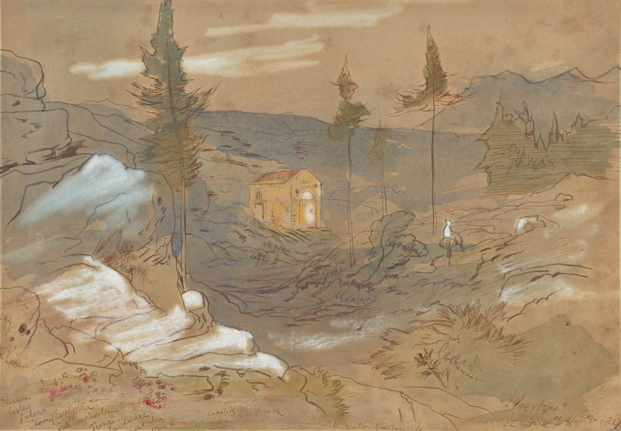 Svatyně nedaleko města Chania na Krétě v Řecku od Edward Lear