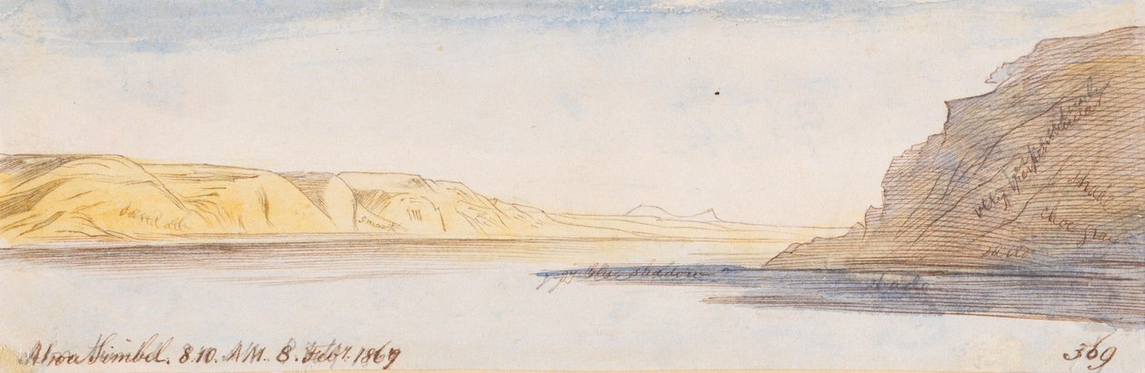 Abú Simbel; 8:10 ráno, 8. února 1867 (369) od Edward Lear