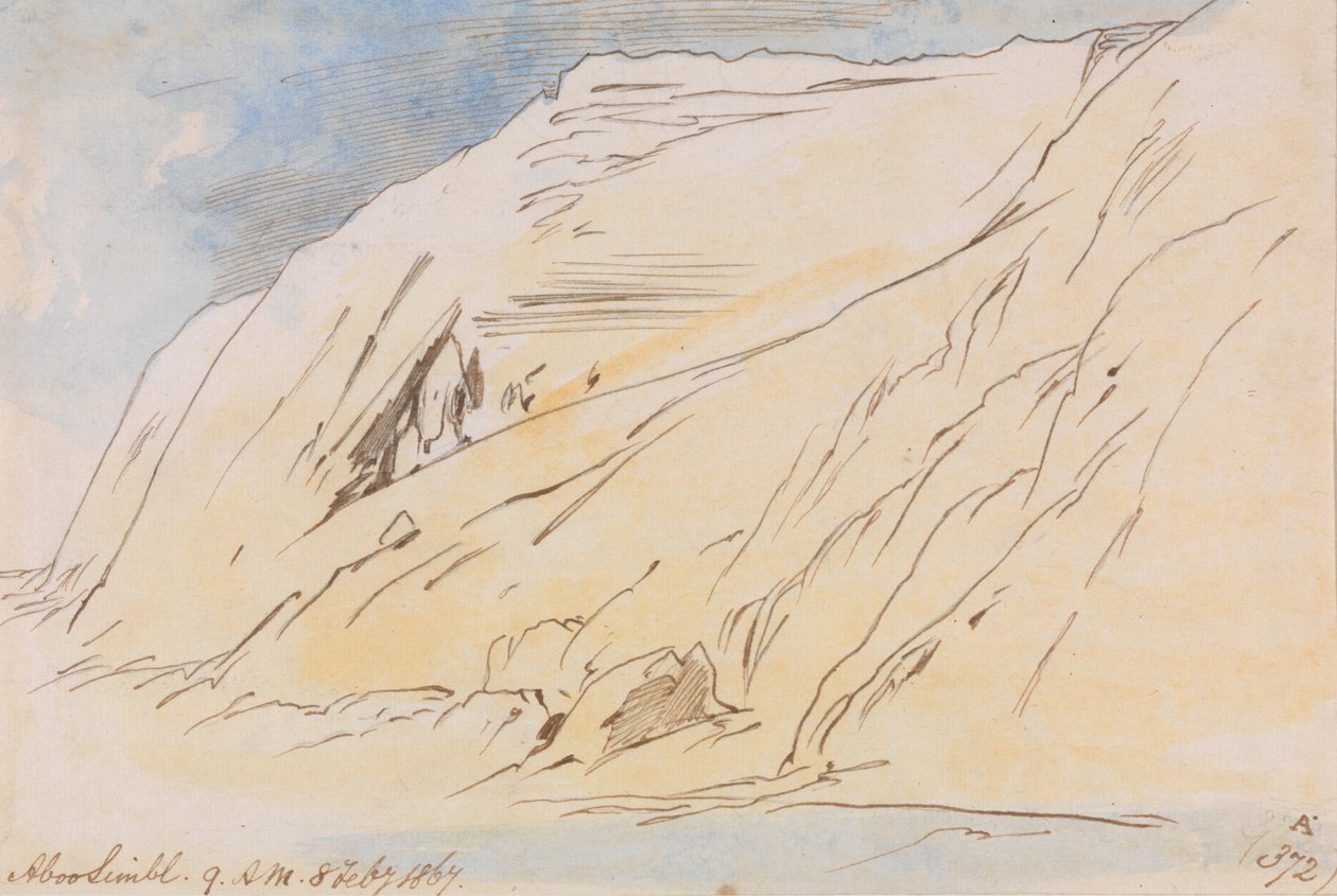 Abú Simbel, 9:00, 8. února 1867 (372A) od Edward Lear