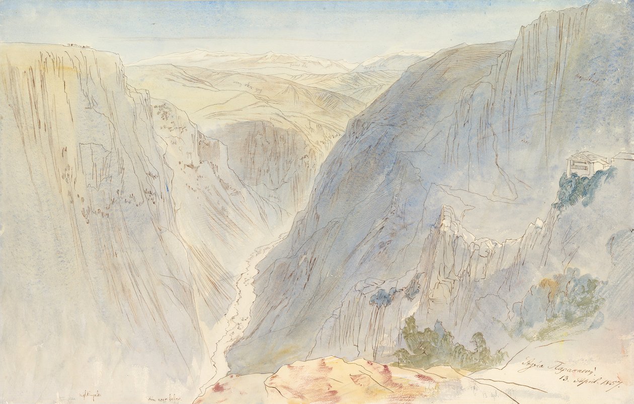 Agia Paraskevi, Epiros, Řecko, 13. dubna 1857. od Edward Lear