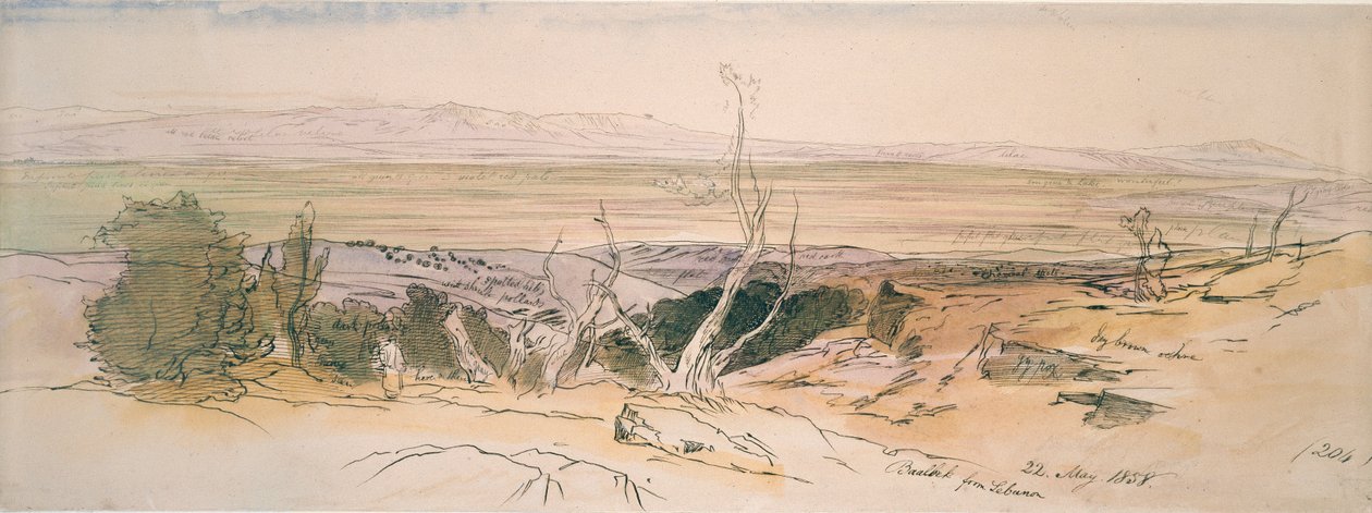 Baalbek z Libanonu, 1858. od Edward Lear