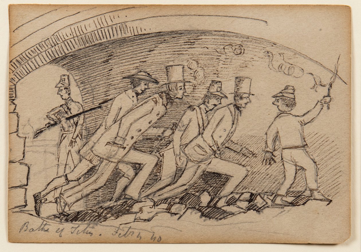 Baths of Titus, 1840 (tužka, pero a inkoust na papíře) od Edward Lear