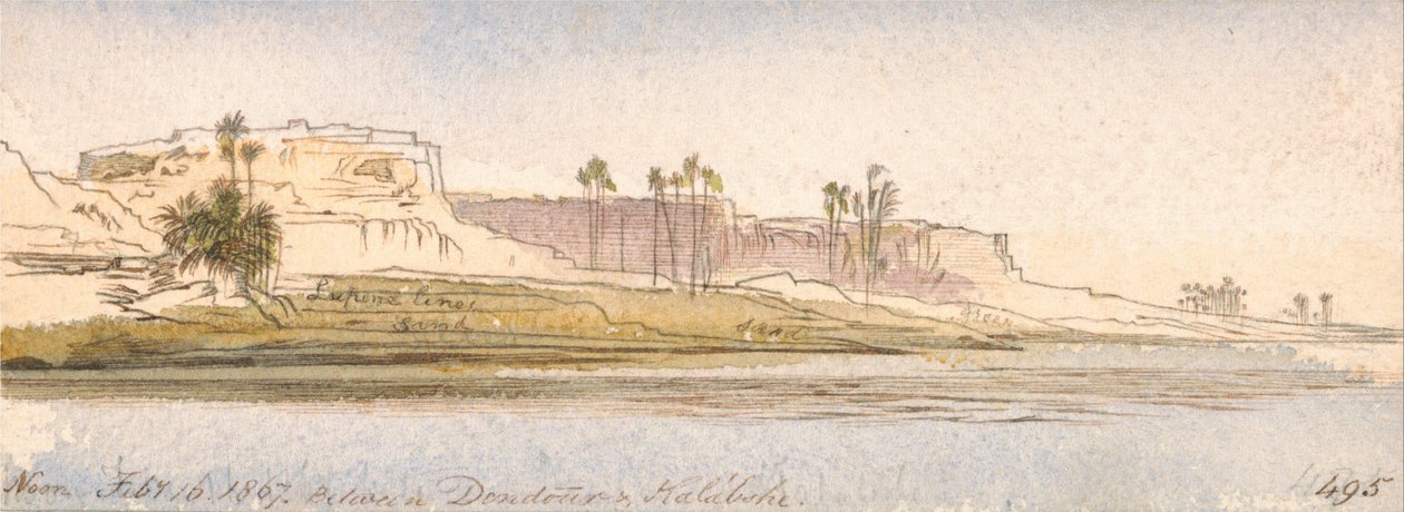 Mezi městy Dendour a Kalabshe od Edward Lear