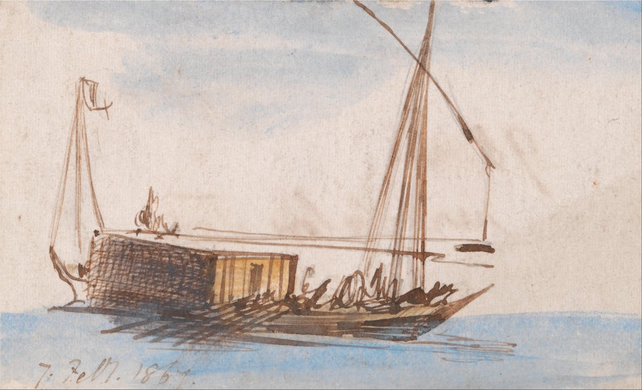 Loď na Nilu od Edward Lear