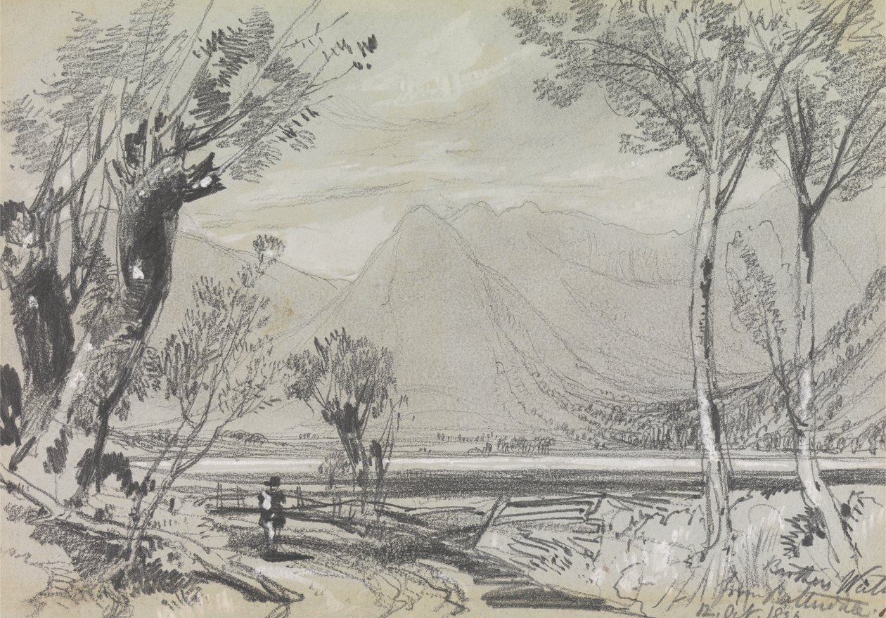 Brothers Water z Patterdale od Edward Lear