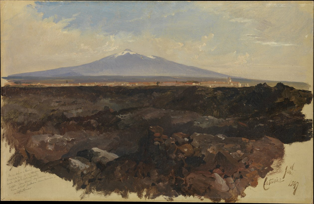 Katánie a Etna od Edward Lear