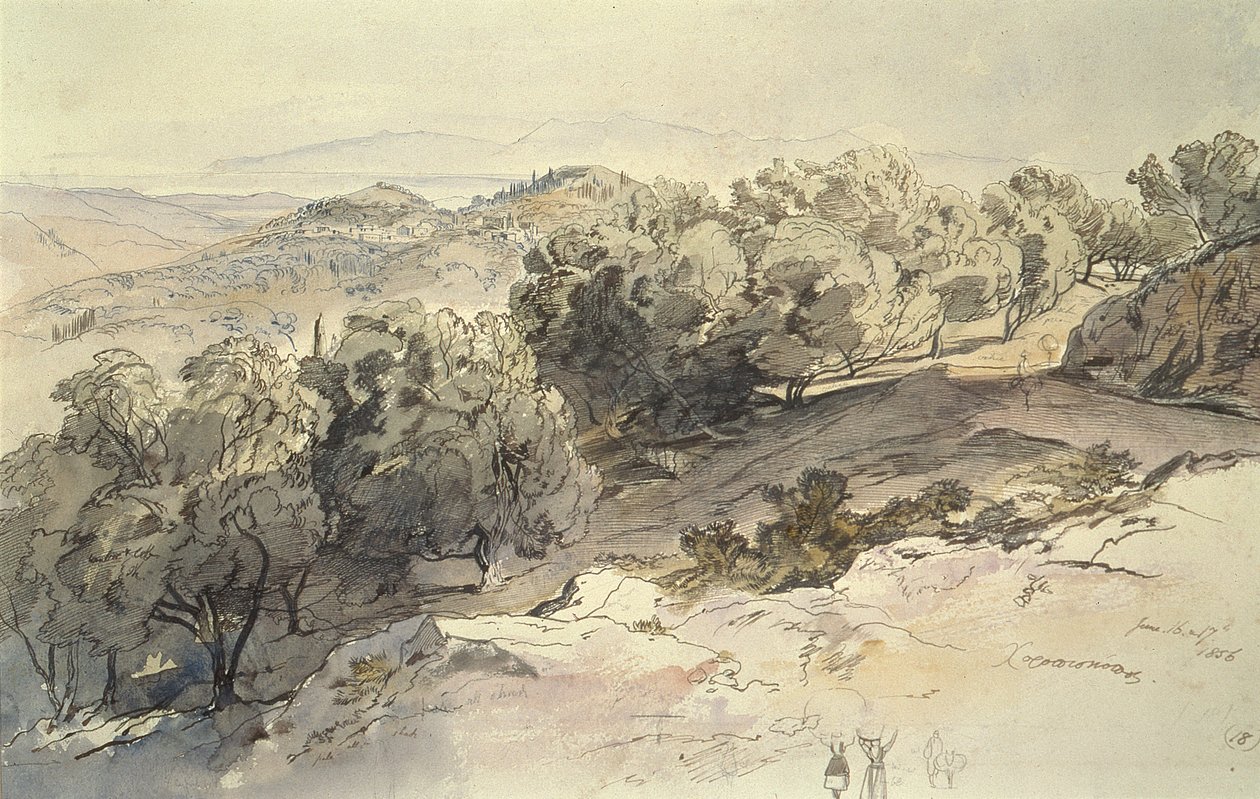 Choriposkopie, Řecko od Edward Lear