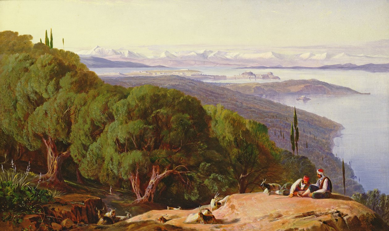 Korfu z kopce Gastouri, 1857-58 od Edward Lear