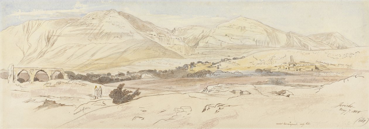 Jericho, 7. května 1858 (157), 1858 (wc a pero a inkoust na papíře) od Edward Lear