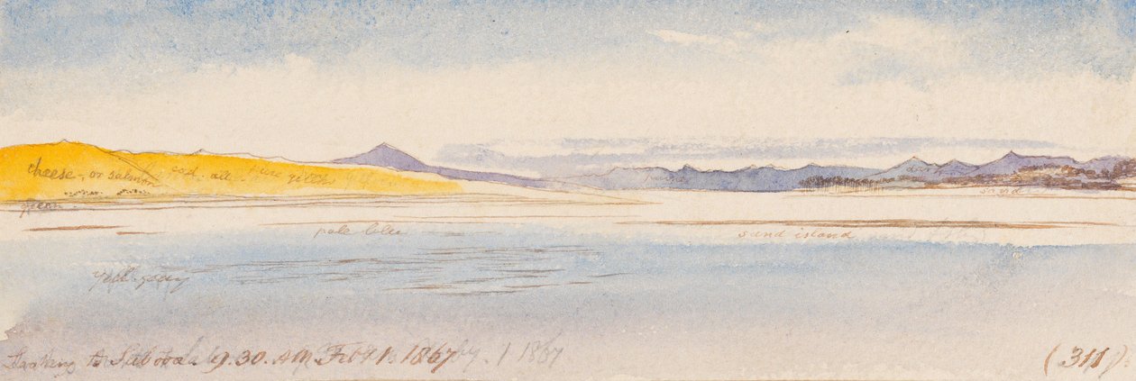 Pohled na Sabooa; 9:30 dopoledne, 1. února 1867 (311) od Edward Lear