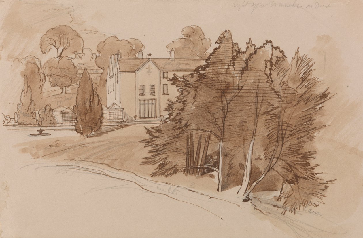 Manor (Knowsley Lane?) od Edward Lear