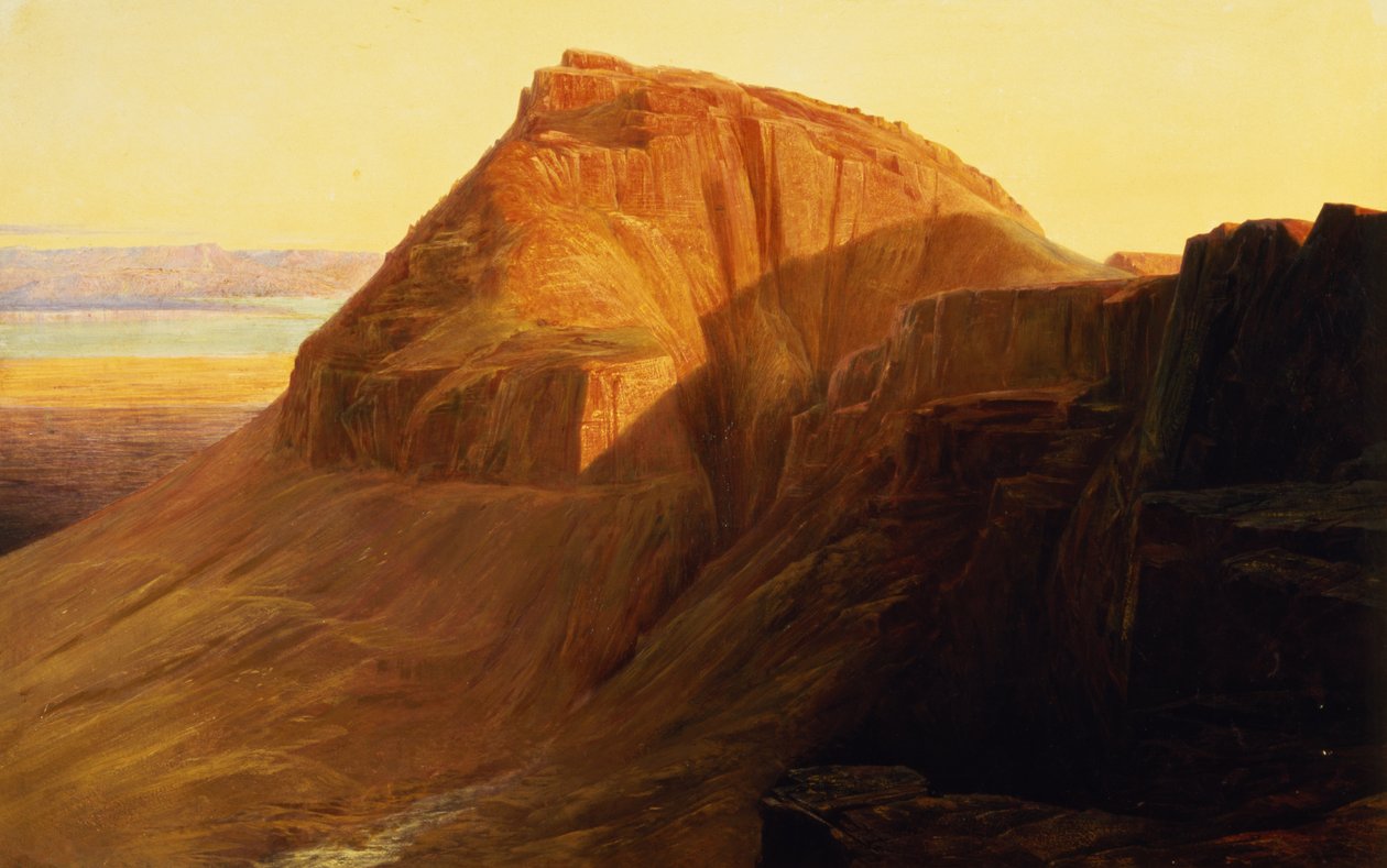 Masada nebo Sebbeh u Mrtvého moře, 1858 od Edward Lear