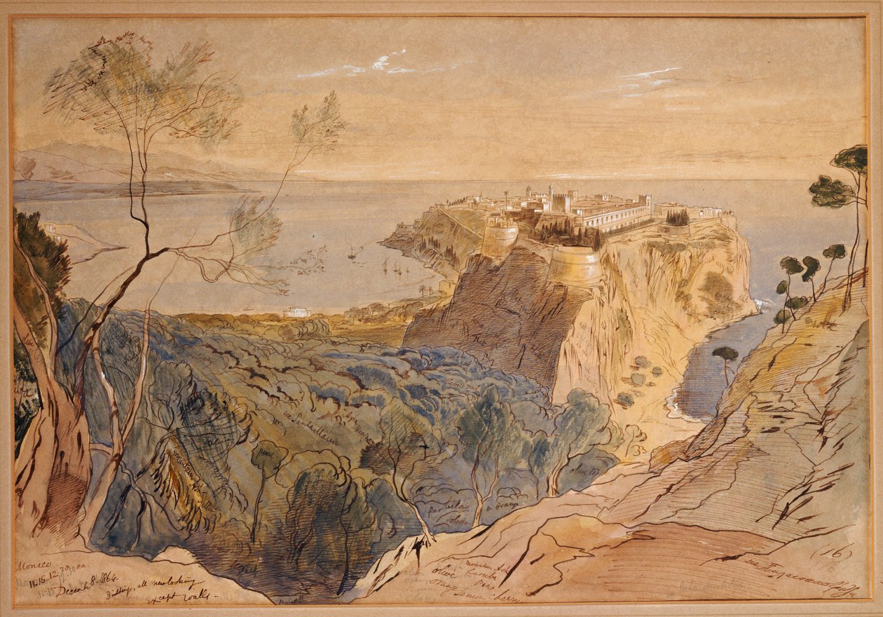 Monako, 1864 od Edward Lear
