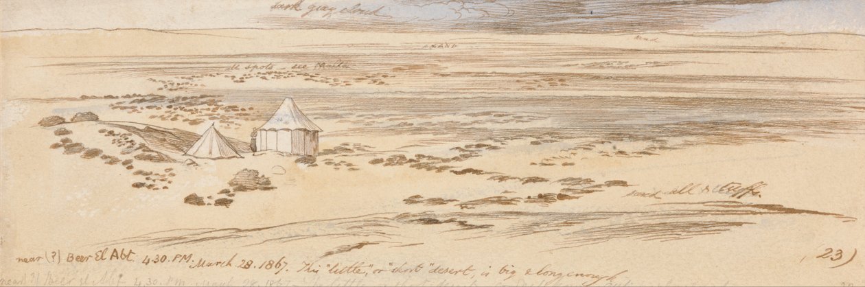 Poblíž Beer El Abt, 16:30, 28. března 1867 (23) od Edward Lear