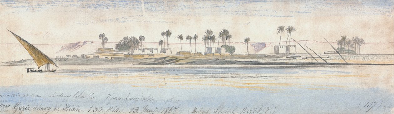 Poblíž Gezir Sherg el Hian od Edward Lear