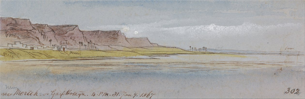 Poblíž Mereeh nebo Garf Hossayn, 16:00, 31. ledna 1867 (302) od Edward Lear