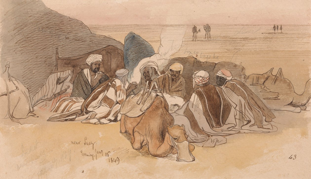 V blízkosti Suezu, večer, 15. ledna 1849 (43) od Edward Lear