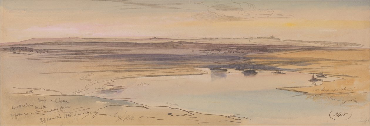Nový přístav, Malta od Edward Lear