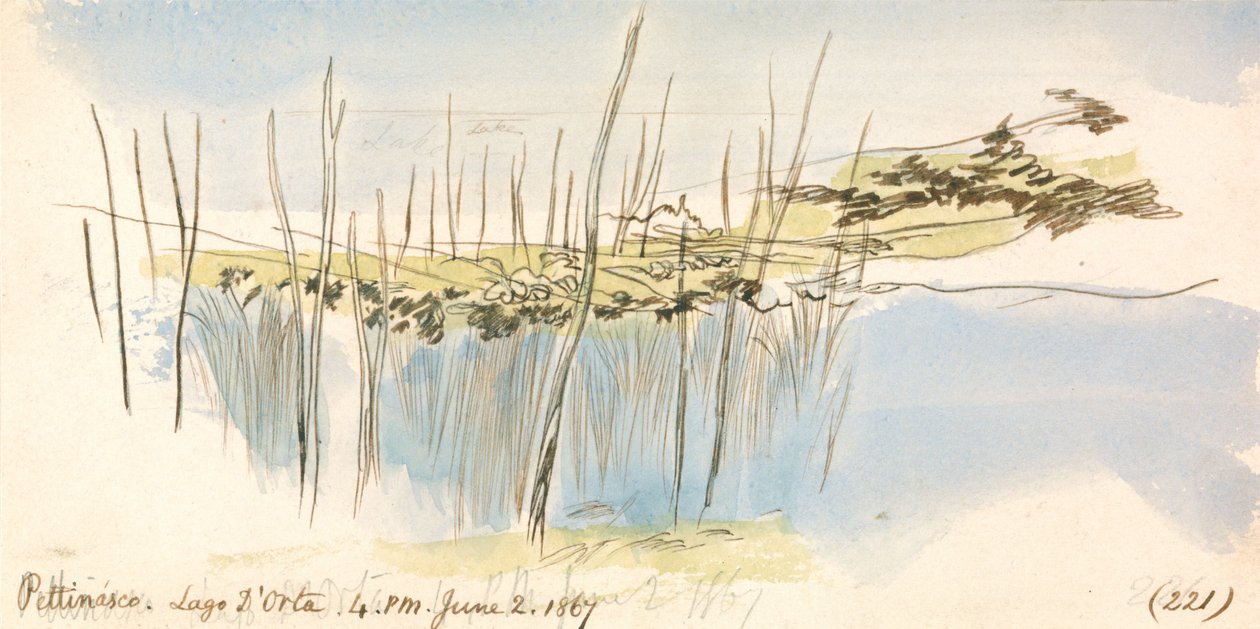 Pettenasco, jezero Orta, 16:00, 2. června 1867 (221) od Edward Lear