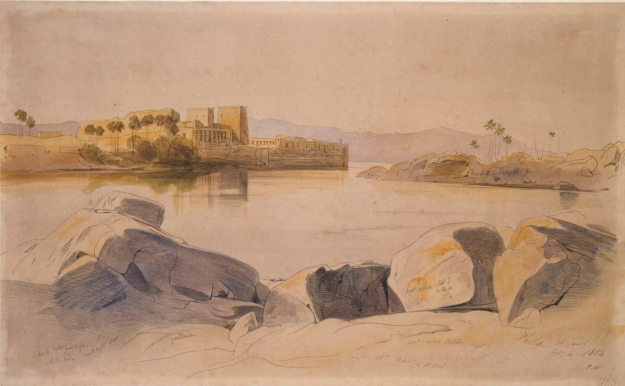 Philae, Egypt, 1854 od Edward Lear