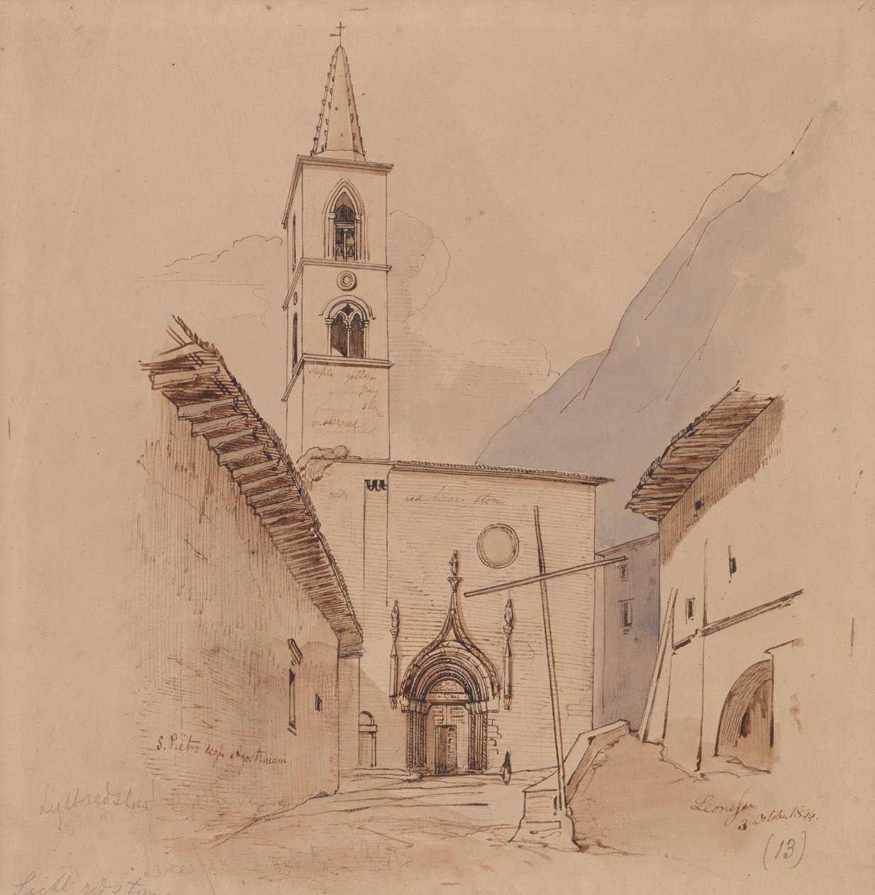 S. Pietro Degli Agostiniani. Leonessa. od Edward Lear