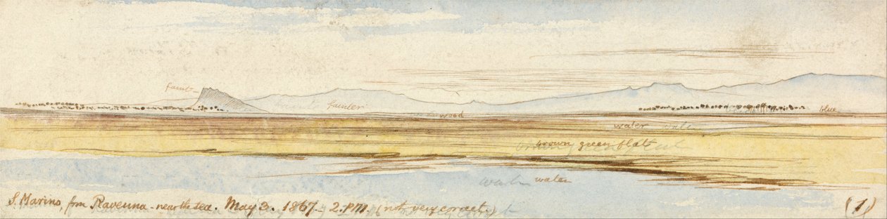 San Marino z Ravenny od Edward Lear