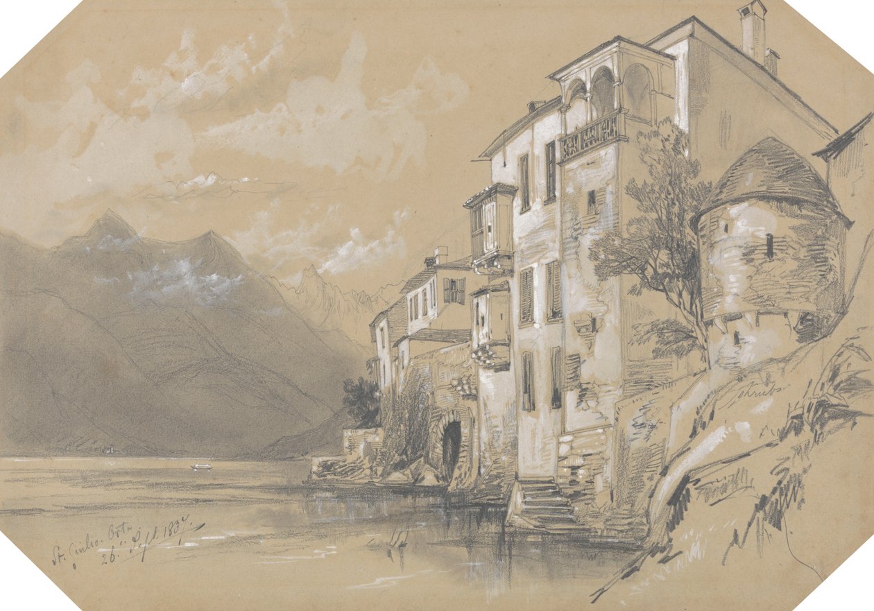 Svatý Giulio, Orta, 26. září 1837 od Edward Lear