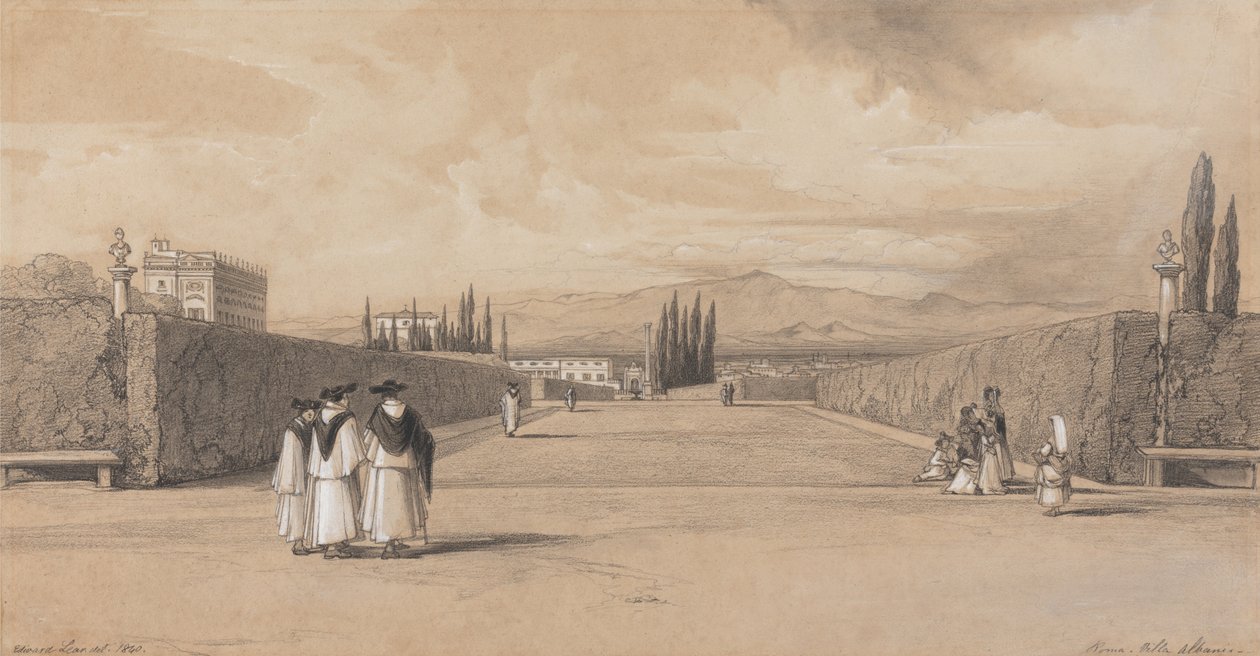 Zahrady vily Albani od Edward Lear