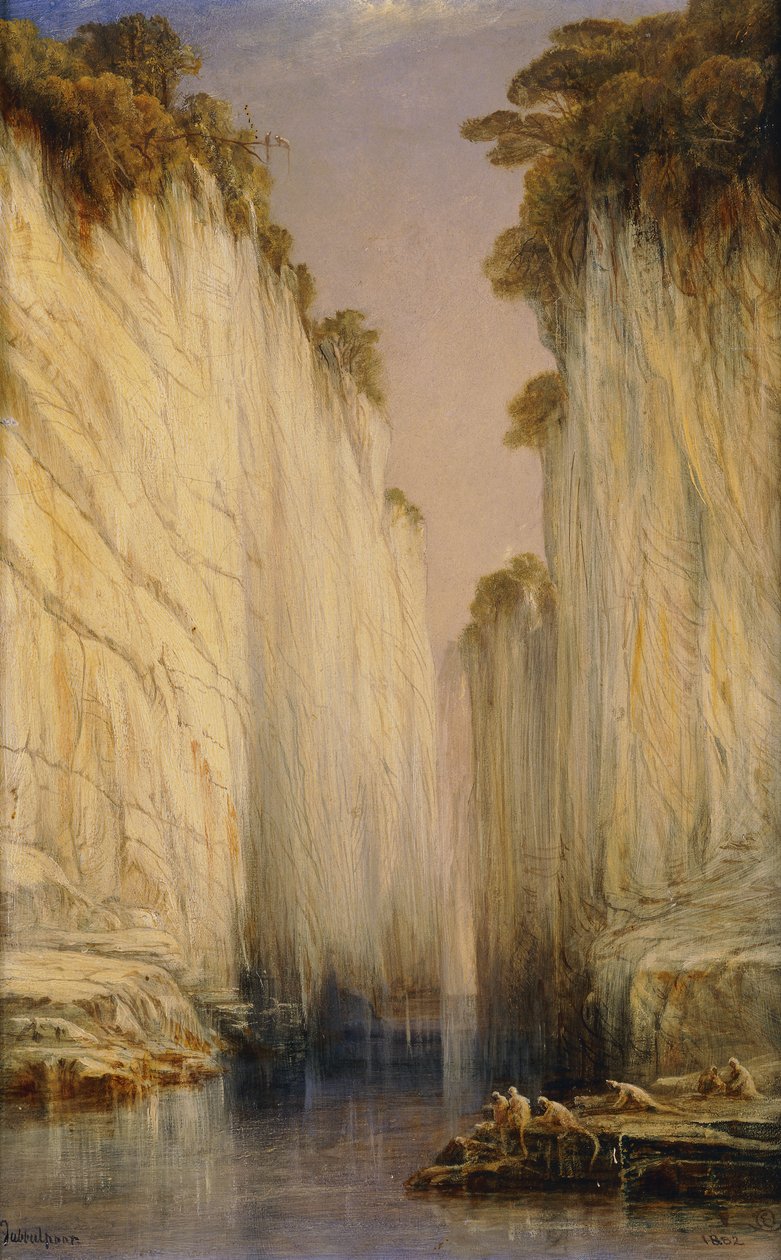 Mramorové skály - Nerbudda Jubbulpore, 1882 od Edward Lear