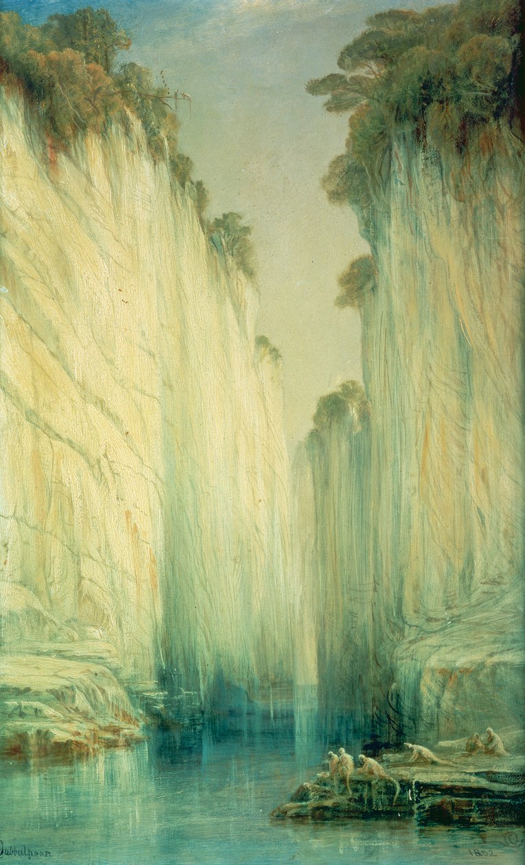 Mramorové skály, Džabalpur, Madhjapradéš od Edward Lear