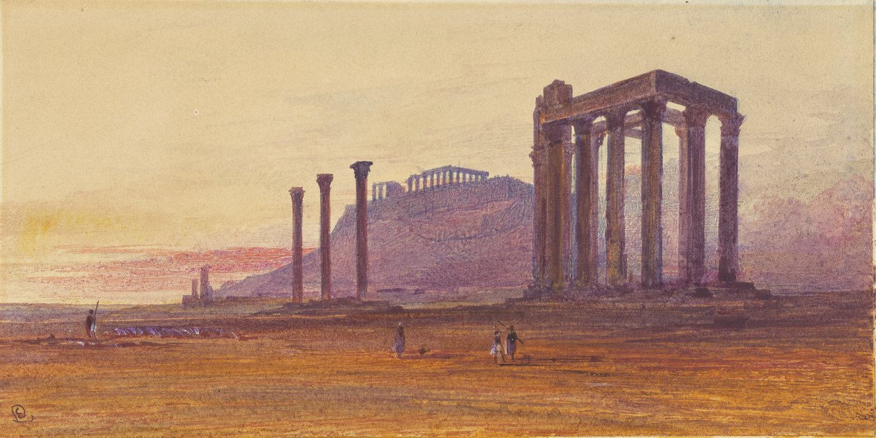 Chrám olympského Dia, Řecko od Edward Lear