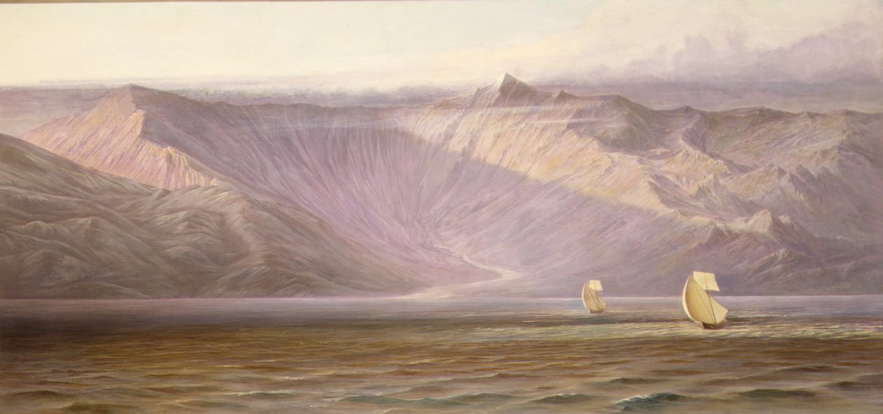Rozlehlé Akrokeraunské hradby, Pobřeží Albánie (olej na plátně) od Edward Lear