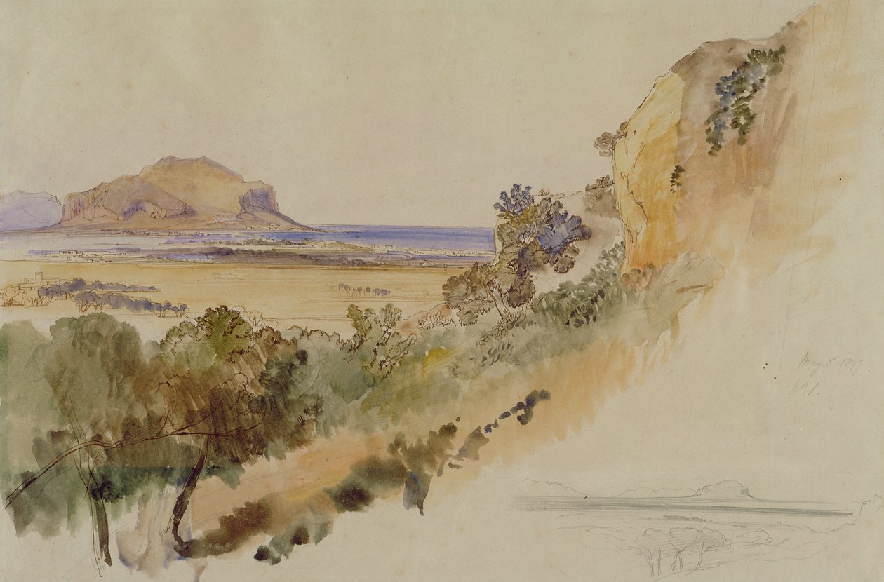 Pohled poblíž Palerma od Edward Lear
