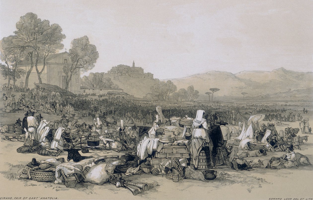 Pohledy na Řím a jeho okolí: veletrh Santa Anatolia od Edward Lear