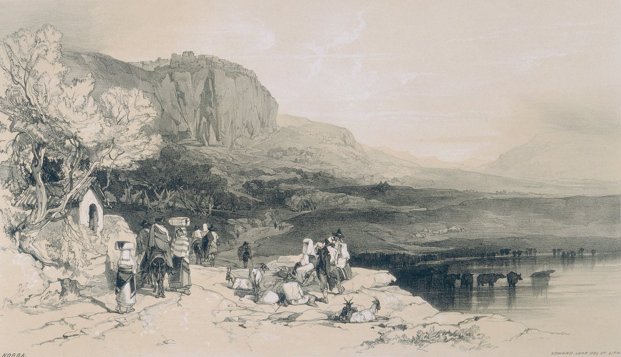 Pohledy v Římě a jeho okolí: Pohled na Norbu od Edward Lear
