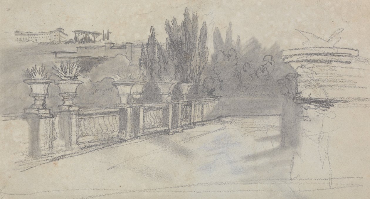 Villa Torlania, dříve Villa Conti, Erascati od Edward Lear