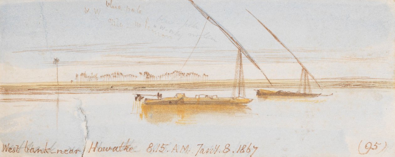 Západní břeh poblíž Howatke; 8:15 ráno, 8. ledna 1867 (95) od Edward Lear