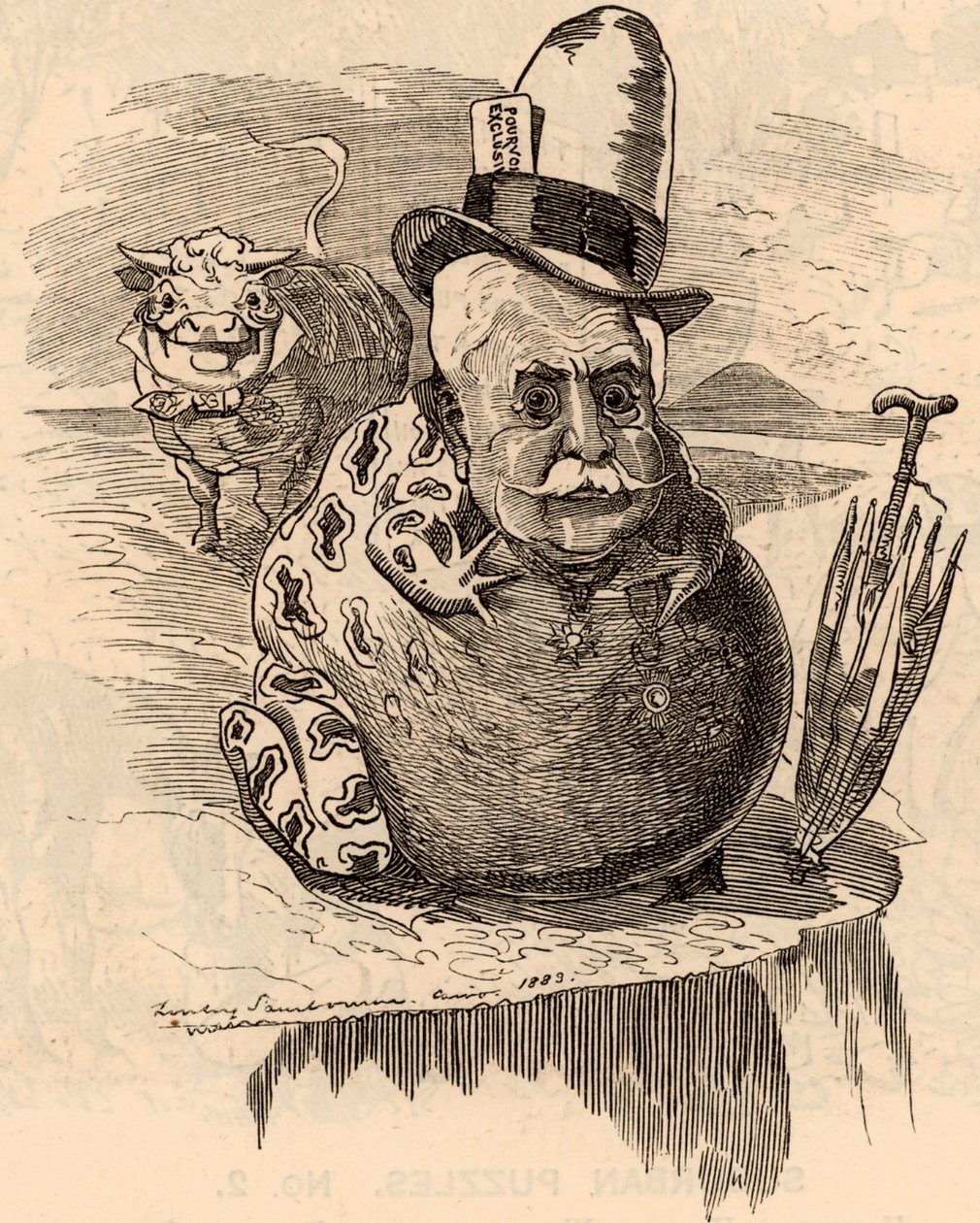 Karikatura Ferdinanda de Lesseps od Edward Linley Sambourne