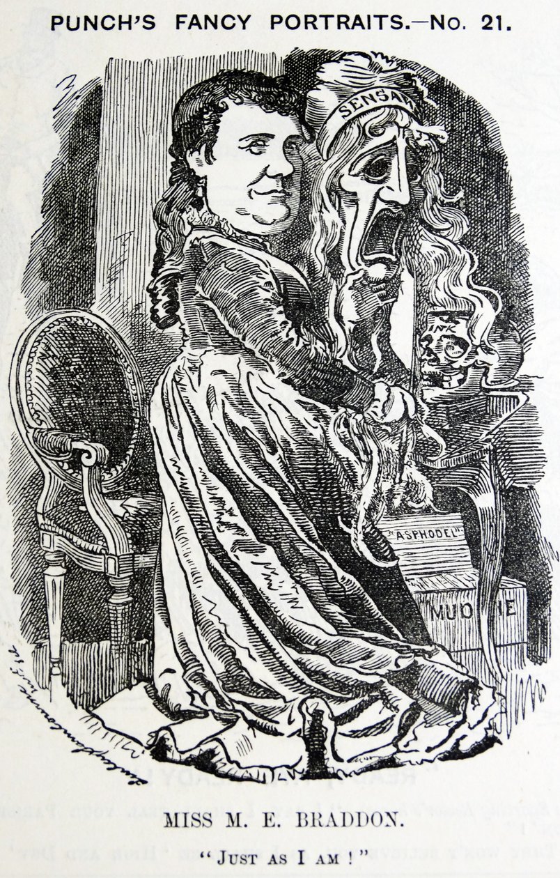 Ilustrovaný portrét Mary Elizabeth Braddon (Maxwell) od Edward Linley Sambourne