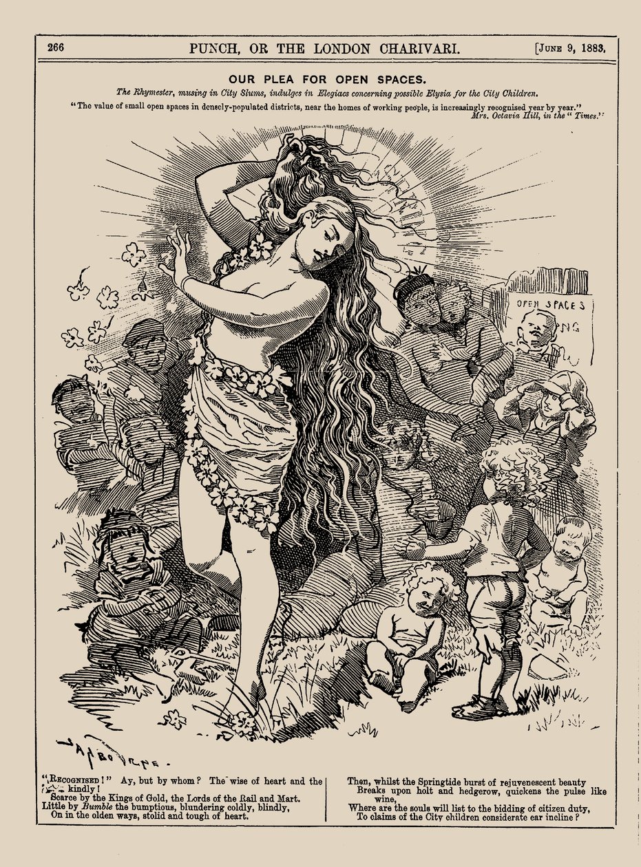 Naše prosba za otevřené prostory. Punch, červen 1883, 1883. od Edward Linley Sambourne