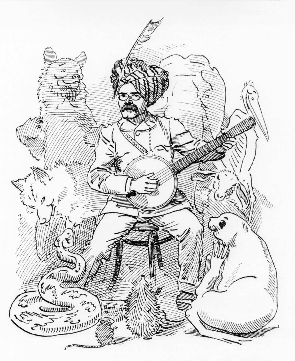 ilustrace pro karikaturu Sambourne z Punch, Rudyard Kipling (kresba) od Edward Linley Sambourne