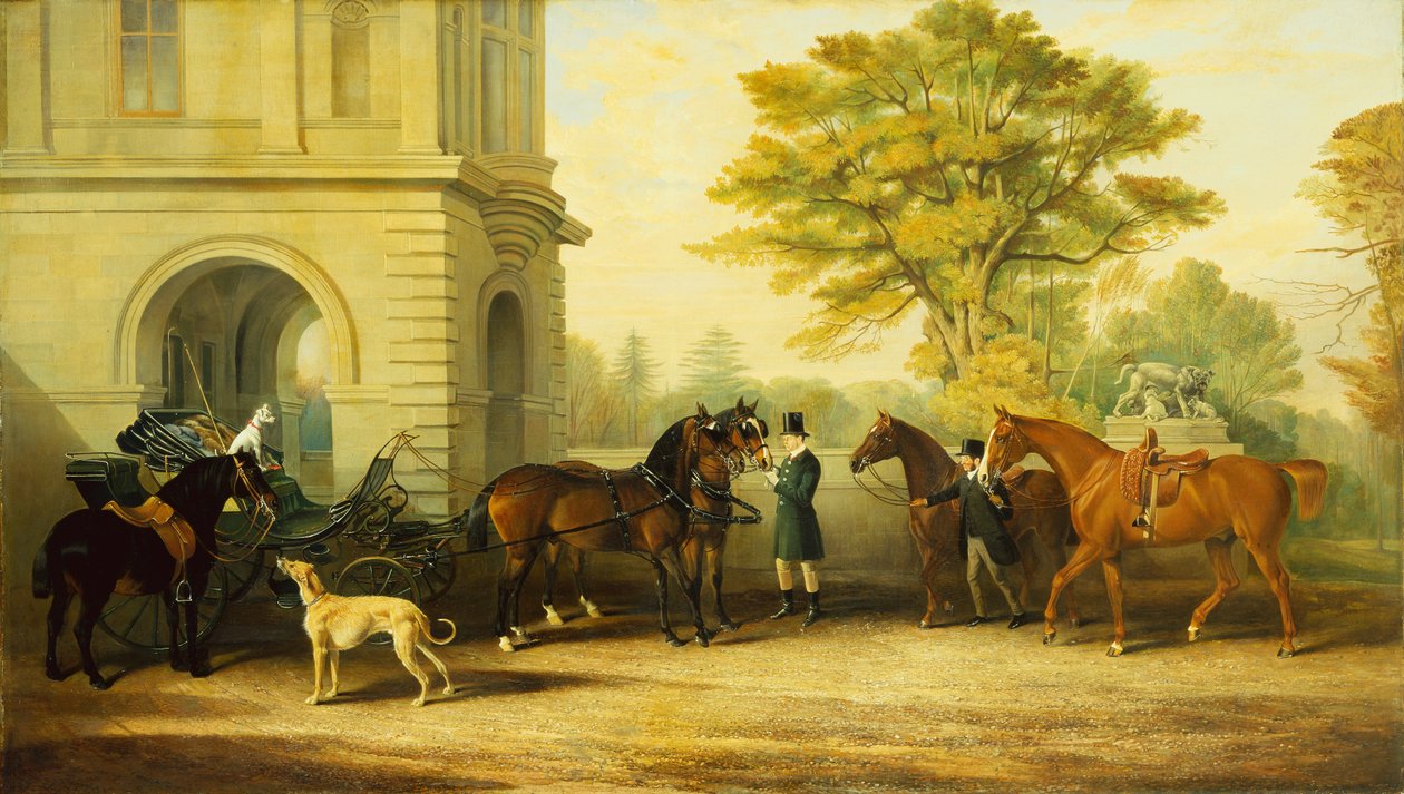 Lady Williams Wynns Oblíbený Phaeton, poníci, koně a psi od Edward Lloyd