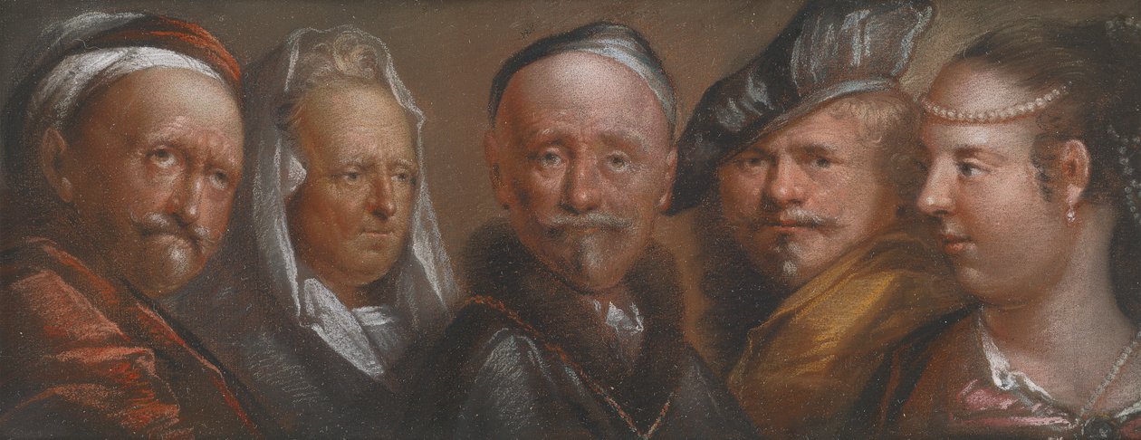 Studie pěti hlav po Rembrandtovi od Edward Luttrell