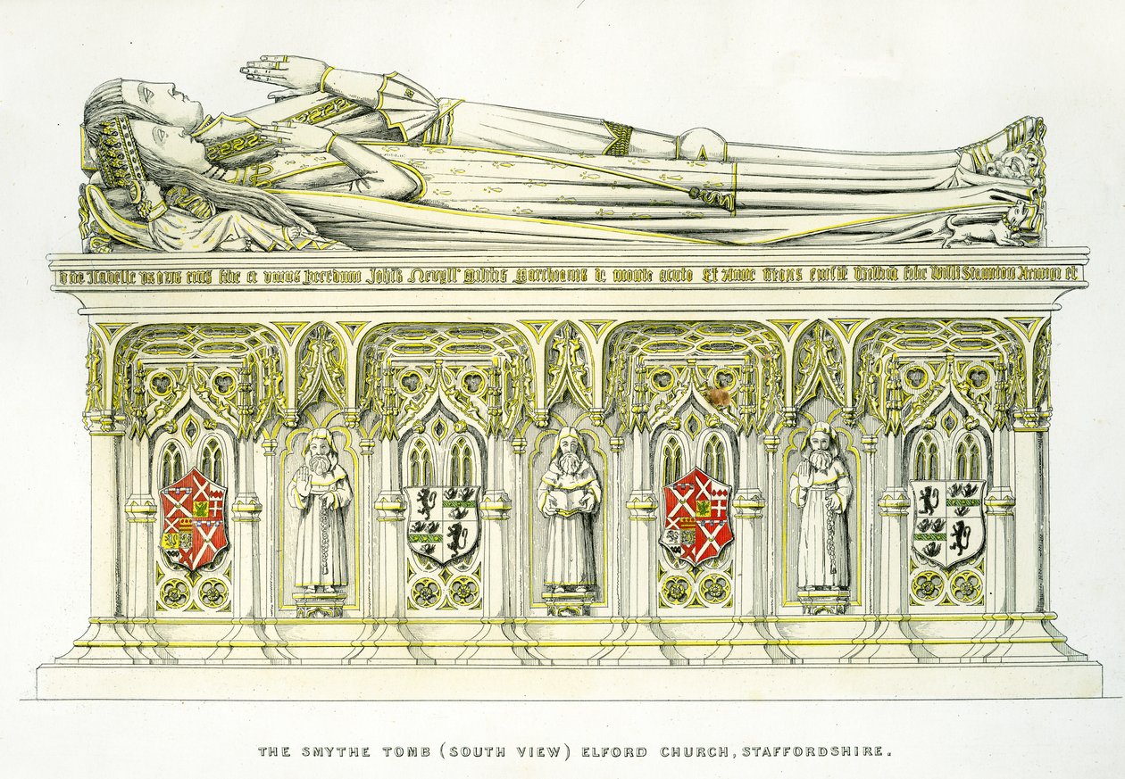 Lady Isabel Neville a její druhý manžel, Sir William Smythe, z Smythe Tomb, St. Peter