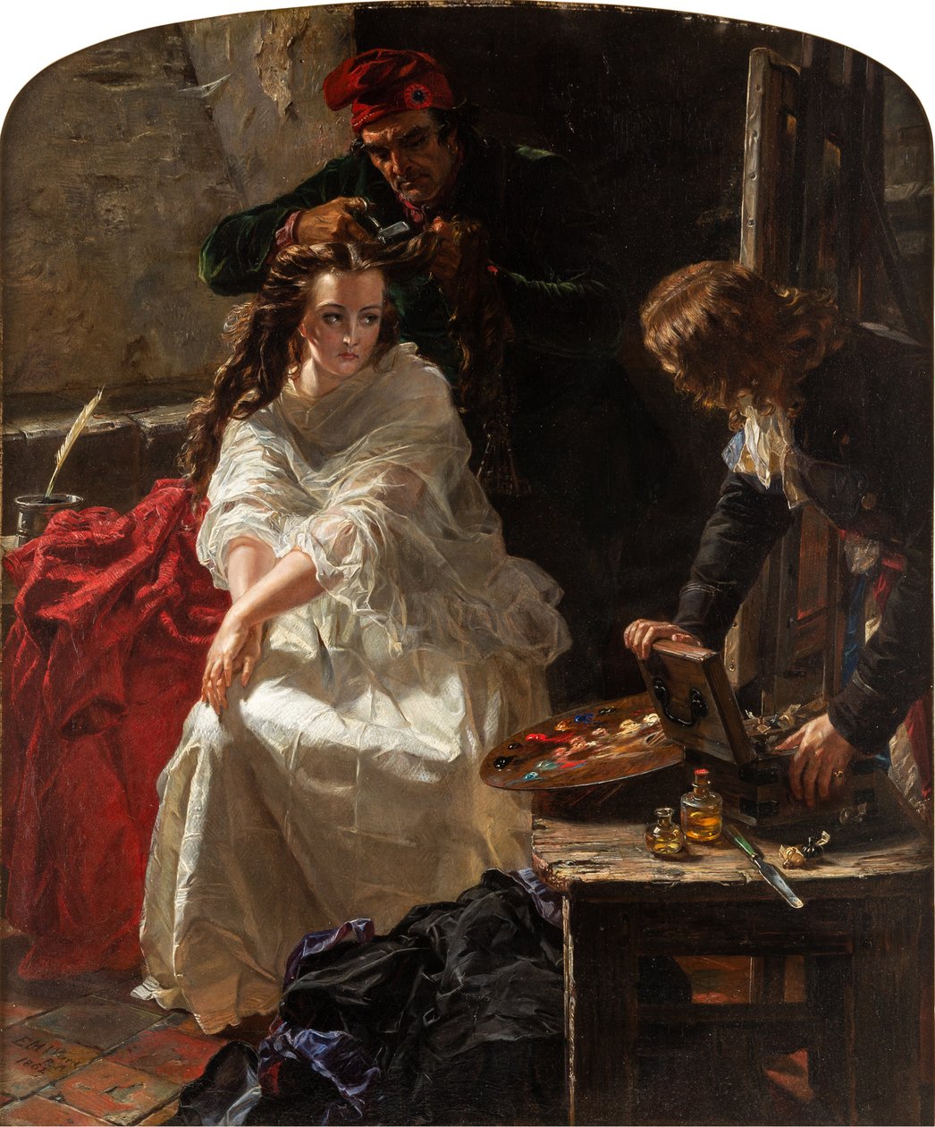 Charlotte Corday ve věznici Conciergerie, 1862. od Edward Matthew Ward