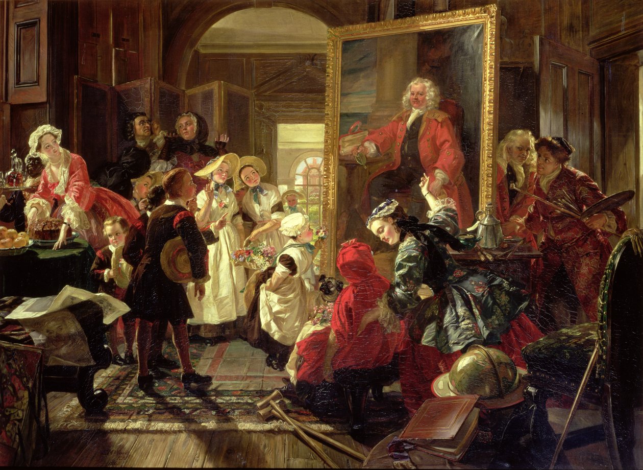 Hogarthův ateliér v roce 1739 od Edward Matthew Ward