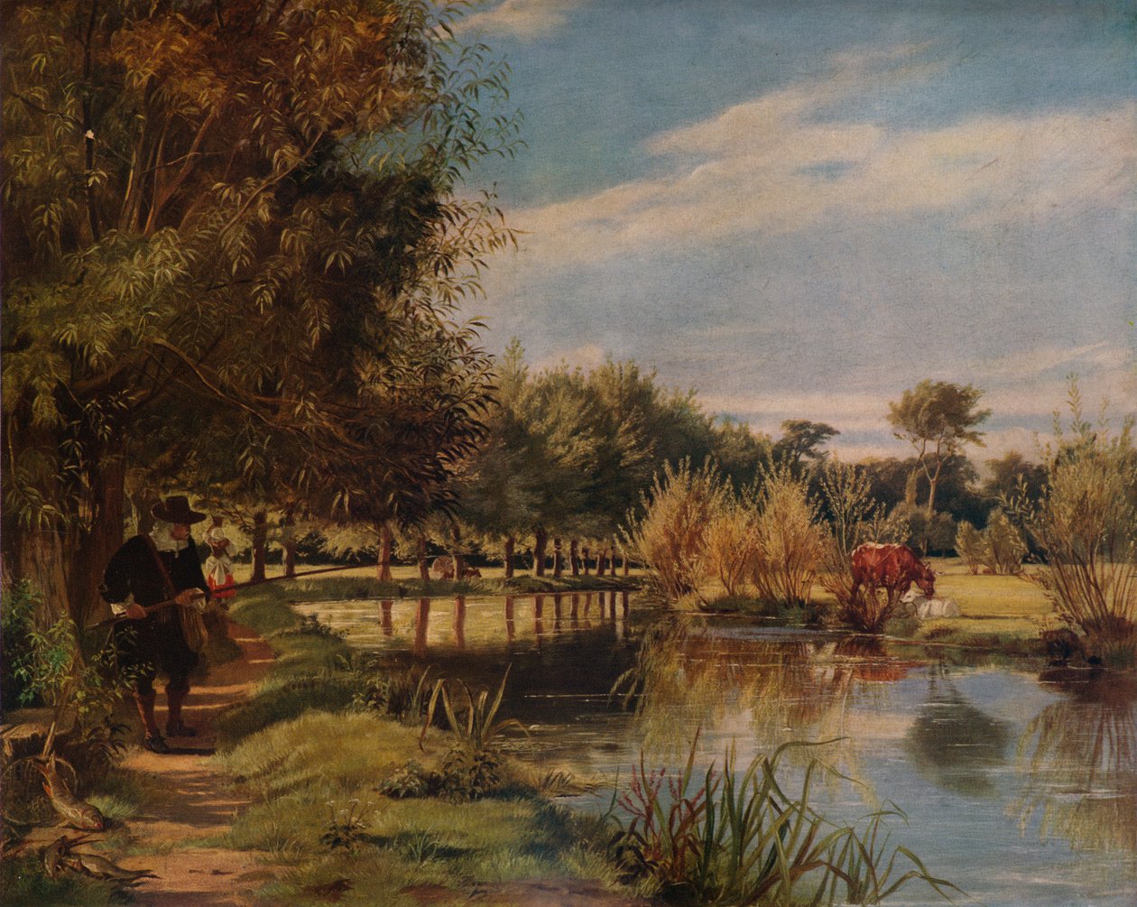 Rybaření Izaak Walton: Letní den na břehu Colne, 1938 od Edward Matthew Ward